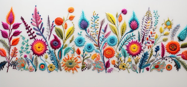 Haftowany wzór kwiatowy